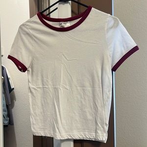 Red and White Ringer Tee